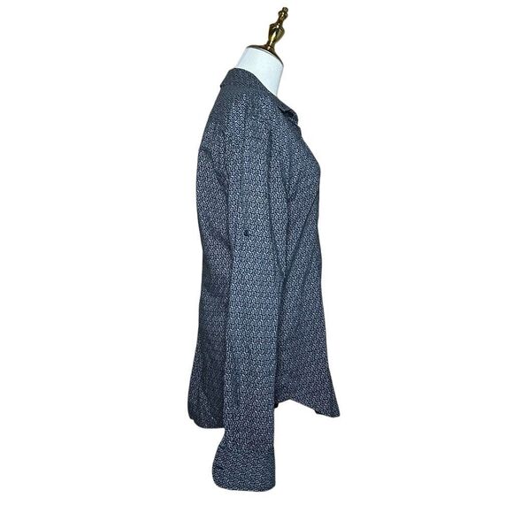 French Connection Black Long Sleeve Button Up Dress Shirt Size L Roll Tab - Picture 7 of 12